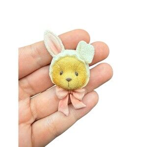 Vintage Easter Bunny Bear Brooch Easter Pin Easter Bear Brooch Easter Jewelry